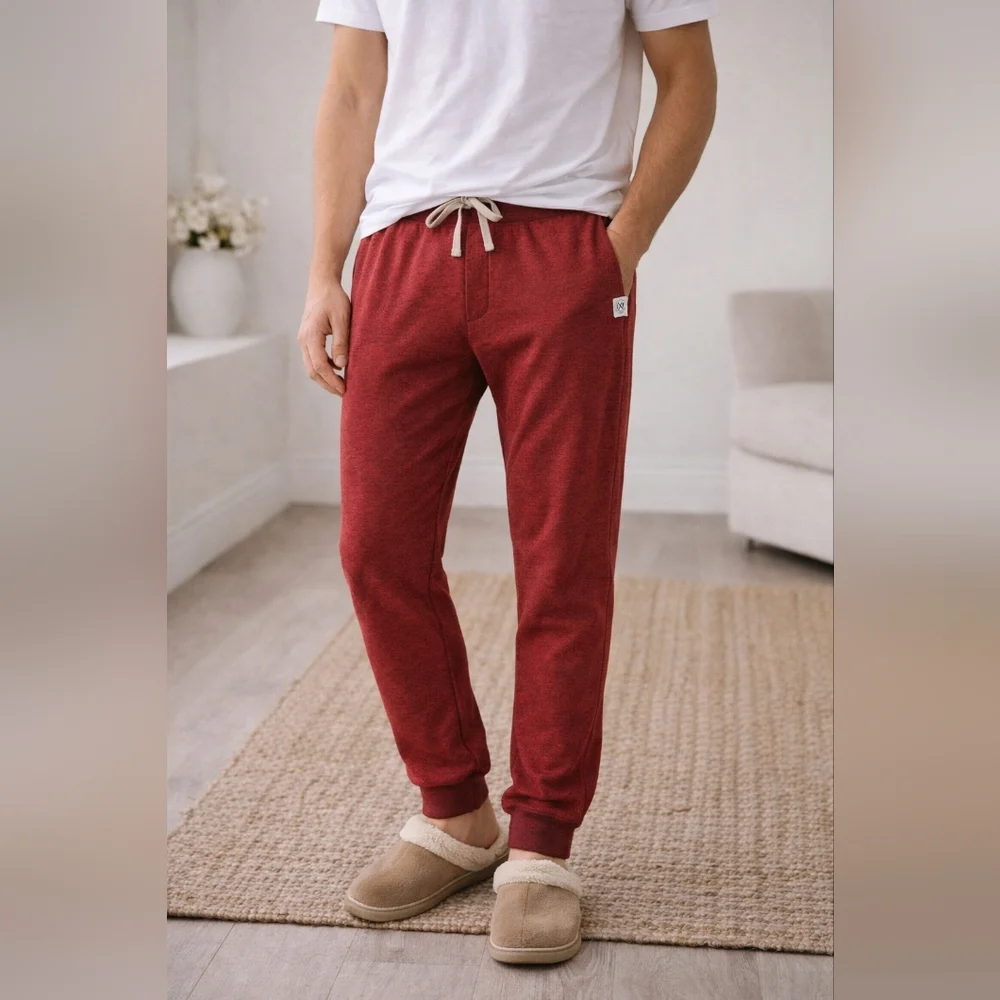 Express Red Heather Jogger Sweatpants L 17/36 Drawstring Lounge Casual Athleisur